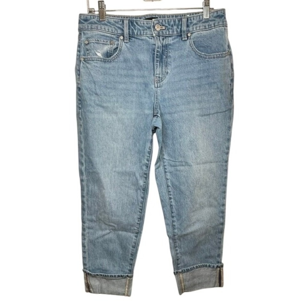 Talbots Women's Light Wash Everyday Relaxed Jeans Rolled Cuff Hem 6P Petite